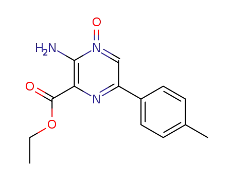 Molecular Structure of 113120-63-1 (3-Amino-6-(4-methylphenyl)pyrazinecarboxylicacidethylester-4-oxide)
