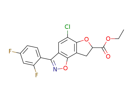 5-Chloro-3-(2,4-difluoro-phenyl)-7,8-dihydro-furo[3',2':3,4]benzo[1,2-d]isoxazole-7-carboxylic acid ethyl ester