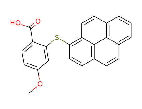 Molecular Structure of 871736-75-3 (4-methoxy-2-(pyren-1-ylsulfanyl)-benzoic acid)