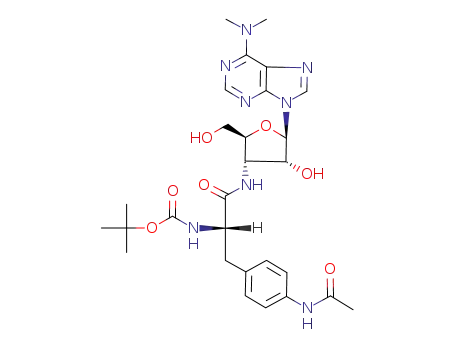 6-(dimethylamino)-9-<3'-<<N-(tert-butyloxycarbonyl)-p-acetamido-L-phenylalanyl>amino>-3'-deoxy-β-D-ribofuranosyl>purine