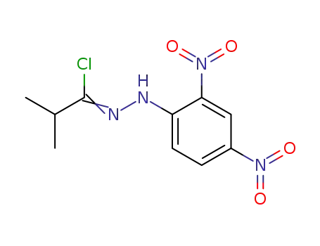 Molecular Structure of 79348-59-7 (N-(2,4-dinitrophenyl)-C-isopropylhydrazonyl chloride)