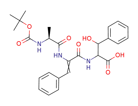 Molecular Structure of 885702-77-2 (Boc-Ala-ΔPhe-(β-OH)Phe-OH)