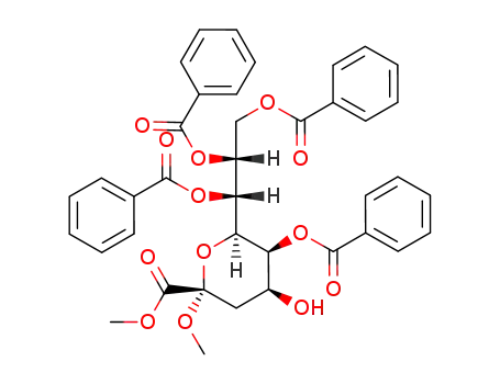 (2S,4S,5S,6R)-5-Benzoyloxy-4-hydroxy-2-methoxy-6-((1R,2R)-1,2,3-tris-benzoyloxy-propyl)-tetrahydro-pyran-2-carboxylic acid methyl ester