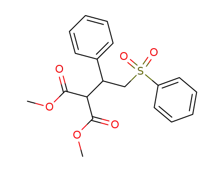 Molecular Structure of 849768-68-9 (Propanedioic acid, [1-phenyl-2-(phenylsulfonyl)ethyl]-, dimethyl ester)
