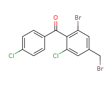 Molecular Structure of 135340-49-7 ((2-Bromo-4-bromomethyl-6-chloro-phenyl)-(4-chloro-phenyl)-methanone)