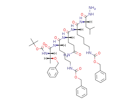 ((S)-5-((2S,3R)-3-Benzyloxy-2-tert-butoxycarbonylamino-butyrylamino)-5-{(S)-1-[(S)-5-benzyloxycarbonylamino-1-((S)-1-hydrazinocarbonyl-3-methyl-butylcarbamoyl)-pentylcarbamoyl]-3-carbamoyl-propylcarbamoyl}-pentyl)-carbamic acid benzyl ester