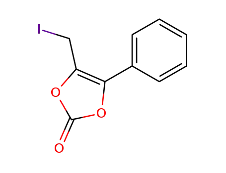 Molecular Structure of 93034-36-7 (1,3-Dioxol-2-one, 4-(iodomethyl)-5-phenyl-)