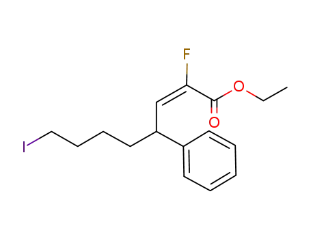 2-Octenoic acid, 2-fluoro-8-iodo-4-phenyl-, ethyl ester, (E)-