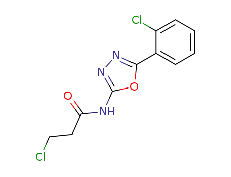 Molecular Structure of 89757-61-9 (Propanamide, 3-chloro-N-[5-(2-chlorophenyl)-1,3,4-oxadiazol-2-yl]-)