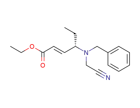 2-Hexenoic acid, 4-[(cyanomethyl)(phenylmethyl)amino]-, ethyl ester,
(2E,4S)-