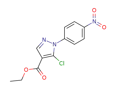 Molecular Structure of 110821-37-9 (Ethyl 5-chloro-1-(4-nitrophenyl)-1H-pyrazole-4-carboxylate)
