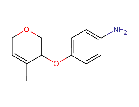 Molecular Structure of 139091-98-8 (Benzenamine, 4-[(3,6-dihydro-4-methyl-2H-pyran-3-yl)oxy]-)