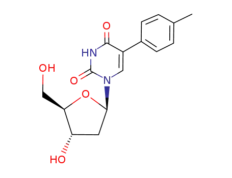 Molecular Structure of 92510-80-0 (Uridine, 2'-deoxy-5-(4-methylphenyl)-)