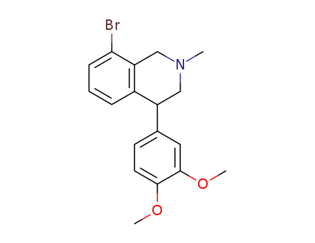 Molecular Structure of 81362-93-8 (Isoquinoline,
8-bromo-4-(3,4-dimethoxyphenyl)-1,2,3,4-tetrahydro-2-methyl-)