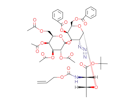 N-Allyloxycarbonyl-O-<(2,3,4,6-tetra-O-acetyl-β-D-galactopyranosyl)-(1<*>3)-O-(2-azido-4,6-di-O-benzoyl-2-desoxy-α-D-galactopyranosyl)>-L-threonin-tert-butylester