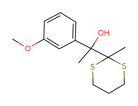Molecular Structure of 936231-67-3 (1-(3-methoxy-phenyl)-1-(2-methyl-[1,3]dithian-2-yl)-ethanol)