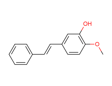 Molecular Structure of 19826-54-1 (Phenol, 2-methoxy-5-[(1E)-2-phenylethenyl]-)