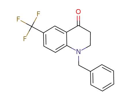 Molecular Structure of 1073968-61-2 (1-Benzyl-6-trifluoromethyl-2,3-dihydroquinolin-4-one)