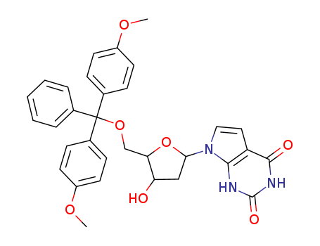 7-((2S,4S,5R)-5-((Bis(4-methoxyphenyl)(phenyl)methoxy)methyl)-4-hydroxytetrahydrofuran-2-yl)-1H-pyrrolo[2,3-d]pyrimidine-2,4(3H,7H)-dione