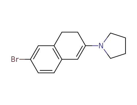 Molecular Structure of 113075-66-4 (1-(6-bromo-3,4-dihydronaphthalen-2-yl)pyrrolidine)