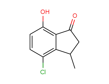 Molecular Structure of 6625-07-6 (4-chloro-7-hydroxy-3-methyl-2,3-dihydroinden-1-one)