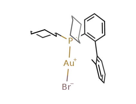 Molecular Structure of 1005420-87-0 ([(PCy<sub>2</sub>(2'-methylbiphenyl))AuBr])