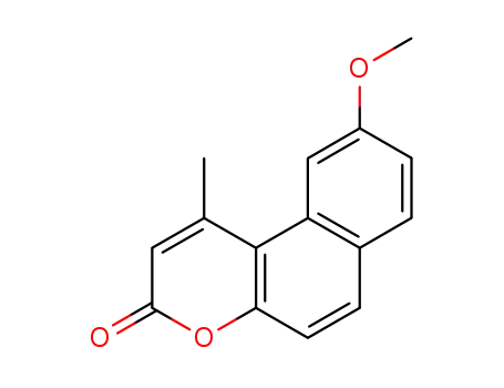 Molecular Structure of 69169-68-2 (3H-Naphtho[2,1-b]pyran-3-one, 9-methoxy-1-methyl-)