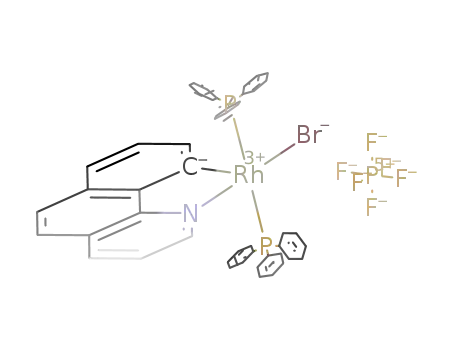 [RhBr(C<sub>13</sub>H<sub>8</sub>N)(P(C<sub>6</sub>H<sub>5</sub>)3)2]<sup>(1+)</sup>*PF<sub>6</sub><sup>(1-)</sup>=[RhBr(C<sub>13</sub>H<sub>8</sub>N)(P(C<sub>6</sub>H<sub>5</sub>)3)2]PF<sub>6</sub>