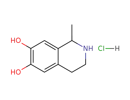 Molecular Structure of 79923-51-6 (1,2,3,4-Tetrahydro-1-methyl-6,7-isoquinolinediol hydrochloride)