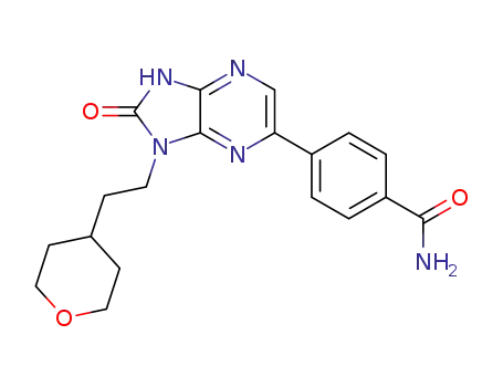 4-(2-oxo-3-(2-(tetrahydro-2H-pyran-4-yl)ethyl)-2,3-dihydro-1H-imidazo[4,5-b]pyrazin-5-yl)benzamide