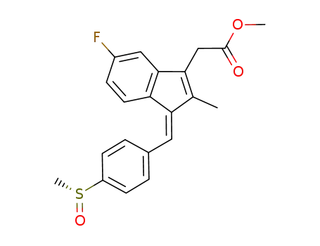 1H-Indene-3-acetic acid,
5-fluoro-2-methyl-1-[[4-[(R)-methylsulfinyl]phenyl]methylene]-, methyl
ester, (1Z)-