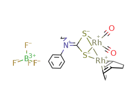 [Rh2(μ-N-methyl,N-phenyl-dithiocarbamate)(1,5-cyclooctadiene)(CO)2]BF4