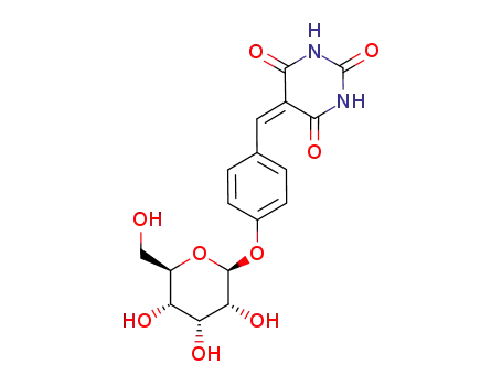 Molecular Structure of 950768-57-7 (5-[4-(β-D-allopyranosyloxy)benzylidene]-barbituric acid)