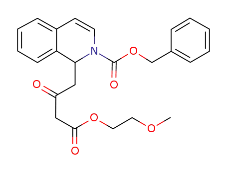 Molecular Structure of 1071820-82-0 (1-[3-(2-methoxyethoxycarbonyl)-2-oxopropyl]-1H-isoquinoline-2-carboxylic acid benzyl ester)