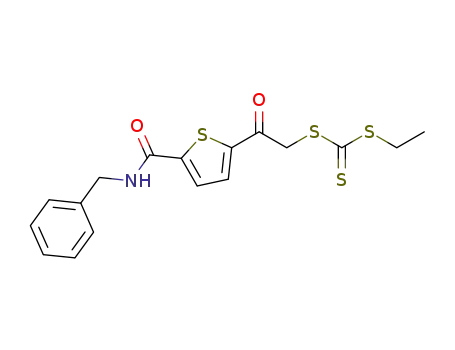 Molecular Structure of 1039454-42-6 (2-(5-benzylcarbamoylthiophen-2-yl)-2-oxoethyl ethyl trithiocarbonate)