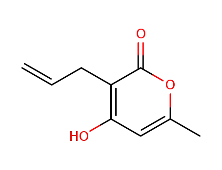 Molecular Structure of 50607-36-8 (2H-Pyran-2-one, 4-hydroxy-6-methyl-3-(2-propenyl)-)