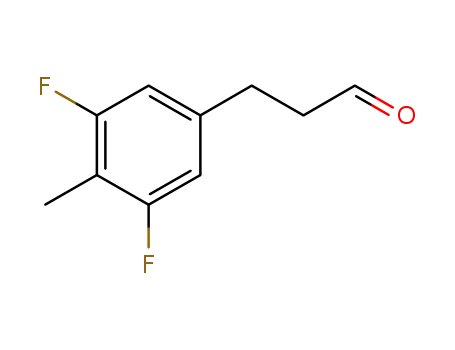 Molecular Structure of 1036396-21-0 (Benzenepropanal, 3,5-difluoro-4-Methyl- (or 3-(3,5-Difluoro-4-Methylphenyl)propionaldehyde ))