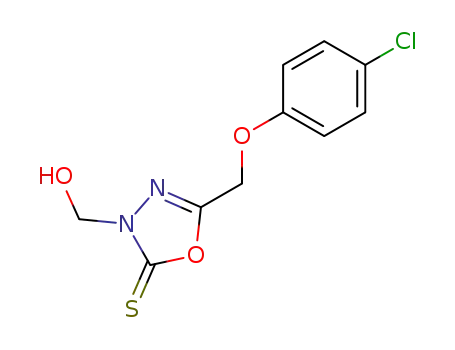Molecular Structure of 68301-04-2 (5-(4-chloro-phenoxymethyl)-3-hydroxymethyl-3<i>H</i>-[1,3,4]oxadiazole-2-thione)