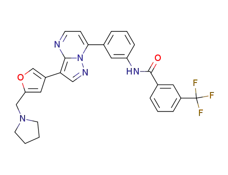 N-(3-{3-[5-(pyrrolidin-1-ylmethyl)-3-furyl]pyrazolo[1,5-a]pyrimidin-7-yl}phenyl)-3-(trifluoromethyl)benzamide