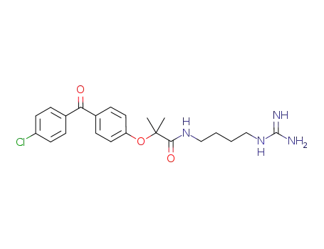 Molecular Structure of 1094098-88-0 (2-(4-(4-chlorobenzoyl)phenoxy)-N-(4-guanidinobutyl)-2-methylpropanamide)