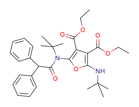 Molecular Structure of 910578-27-7 (3,4-Furandicarboxylic  acid,  2-[(1,1-dimethylethyl)amino]-5-[(1,1-dimethylethyl)(diphenylacetyl)amino]-,  diethyl  ester  (9CI))