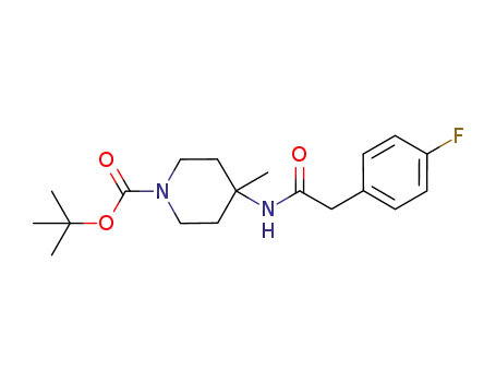 Molecular Structure of 1234564-67-0 (tert-butyl 4-(2-(4-fluorophenyl)acetamido)-4-methylpiperidine-1-carboxylate)