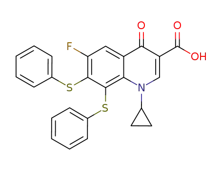 1-cyclopropyl-6-fluoro-4-oxo-7,8-bis-phenylsulfanyl-1,4-dihydroquinoline-3-carboxylic acid