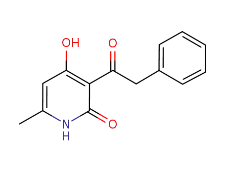 Molecular Structure of 118012-95-6 (4-hydroxy-6-methyl-3-(phenylacetyl)pyridin-2(1H)-one)