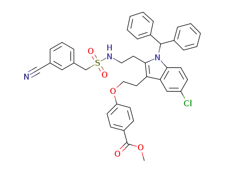 methyl 4-{2-[5-chloro-2-(2-{[(3-cyanobenzyl)sulfonyl]amino}ethyl)-1-(diphenylmethyl)-1H-indol-3-yl]ethoxy}benzoate