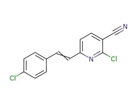 Molecular Structure of 946601-99-6 (2-CHLORO-6-[2-(4-CHLOROPHENYL)VINYL]NICOTINONITRILE)