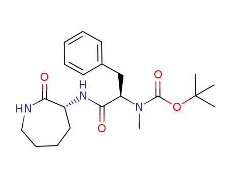 Molecular Structure of 1067659-02-2 (tert-butyl methyl((R)-azepan-2-one-3-ylamino-(R)-oxo-3-phenylpropan-2-yl)carbamate)