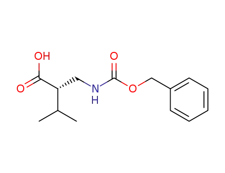 Molecular Structure of 631899-14-4 (Butanoic acid, 3-methyl-2-[[[(phenylmethoxy)carbonyl]amino]methyl]-,
(2S)-)