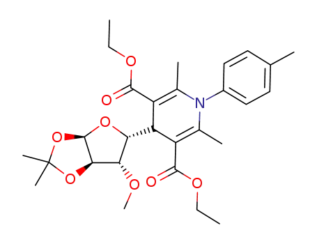 2,6-dimethyl-4-(1',2'-O-isopropylidene-3'-O-methyl-β-L-threo-pentofuranos-4'-yl)-1-(4-methylphenyl)-1,4-dihydropyridine-3,5-dicarboxylic acid diethyl ester