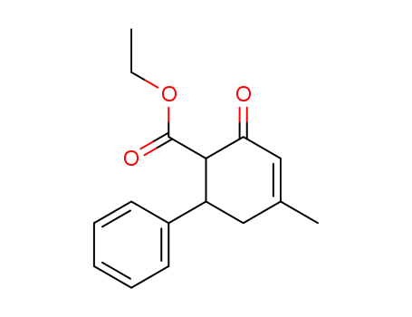 Molecular Structure of 77548-30-2 (3-Cyclohexene-1-carboxylic acid, 4-methyl-2-oxo-6-phenyl-, ethyl ester)
